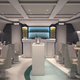The bar inside the Crystal Skye luxury jet.